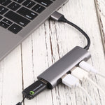 T-811 4 in 1 USB-C / 타입-C to 3 USB 3.0 + USB-C / 타입-C 포트 허브 도킹 스테이션, T-811