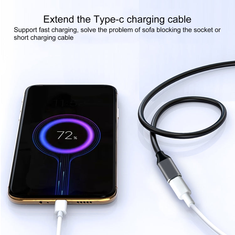 USB-C / Type-C 수컷에서 USB-C / Type-C 암컷 어댑터 케이블, 케이블 길이: 1m, 1m
