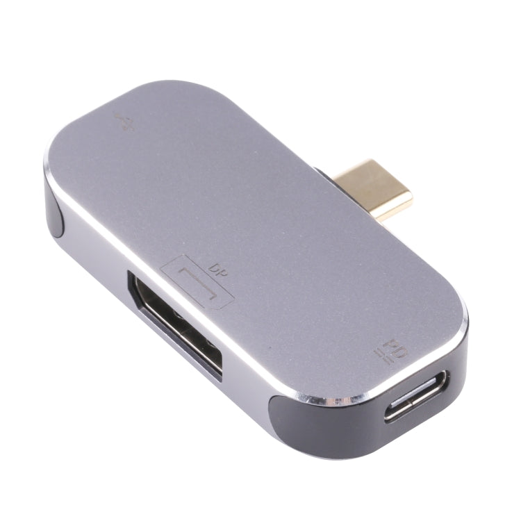 3-in-1 USB-C / Type-C 수컷 to USB-C / Type-C 충전 + USB + DP 암컷 어댑터, USB-C / Type-C + USB + DP