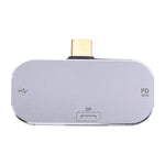 3-in-1 USB-C / Type-C 수컷 to USB-C / Type-C 충전 + USB + DP 암컷 어댑터, USB-C / Type-C + USB + DP