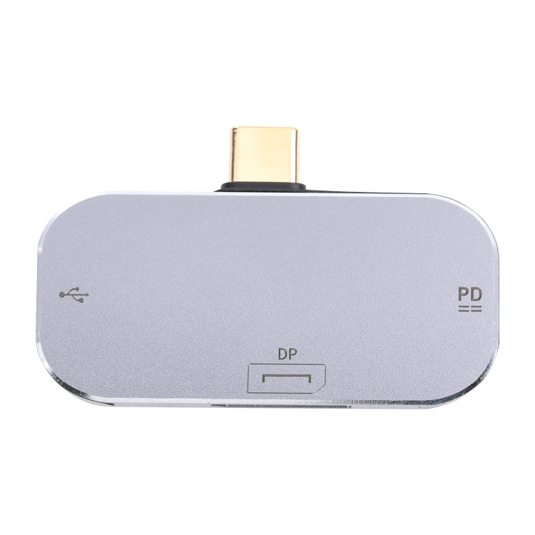 3-in-1 USB-C / Type-C 수컷 to USB-C / Type-C 충전 + USB + DP 암컷 어댑터, USB-C / Type-C + USB + DP