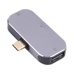 3-in-1 USB-C / Type-C 수컷 to USB-C / Type-C 충전 + USB + DP 암컷 어댑터, USB-C / Type-C + USB + DP