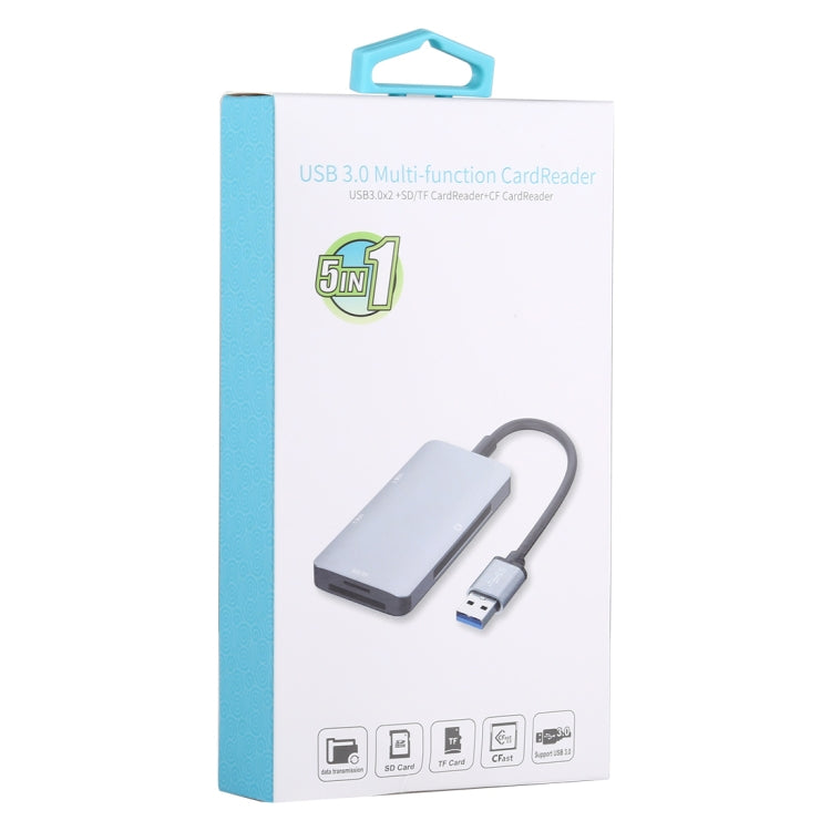 5-in-1 듀얼 USB 3.0 + CF + TF + SD 다기능 USB 3.0 카드 리더기, 5-in-1 USB 3.0