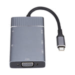 7-in-1 듀얼 USB 3.0 + TF/SD + HDMI/VGA + 3.5mm 잭 + Type-C / USB-C 다기능 USB-C 도크 스테이션, 2xUSB3.0+TF/SD+HDMI/VGA+3.5mm