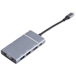 7-in-1 듀얼 USB 3.0 + TF/SD + HDMI/VGA + 3.5mm 잭 + Type-C / USB-C 다기능 USB-C 도크 스테이션, 2xUSB3.0+TF/SD+HDMI/VGA+3.5mm