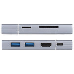 7-in-1 듀얼 USB 3.0 + TF/SD + HDMI/VGA + 3.5mm 잭 + Type-C / USB-C 다기능 USB-C 도크 스테이션, 2xUSB3.0+TF/SD+HDMI/VGA+3.5mm
