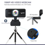 HXSJ S4 1080P 조절 가능한 180도 HD 수동 초점 비디오 웹캠 PC 카메라, 마이크 포함