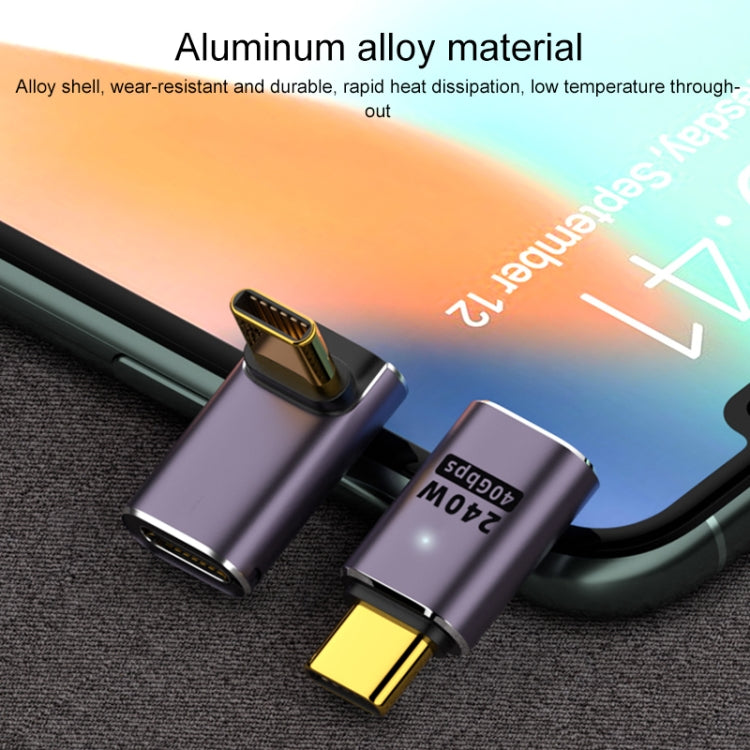 240W USB-C/Type-C 암컷에서 USB-C/Type-C 수컷 40Gbps 직선 어댑터 라이트 포함, 직선 어댑터