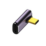 240W USB-C/Type-C 암컷에서 USB-C/Type-C 수컷 40Gbps 중간 굽힘 어댑터 라이트 포함, 중간 굽힘 어댑터