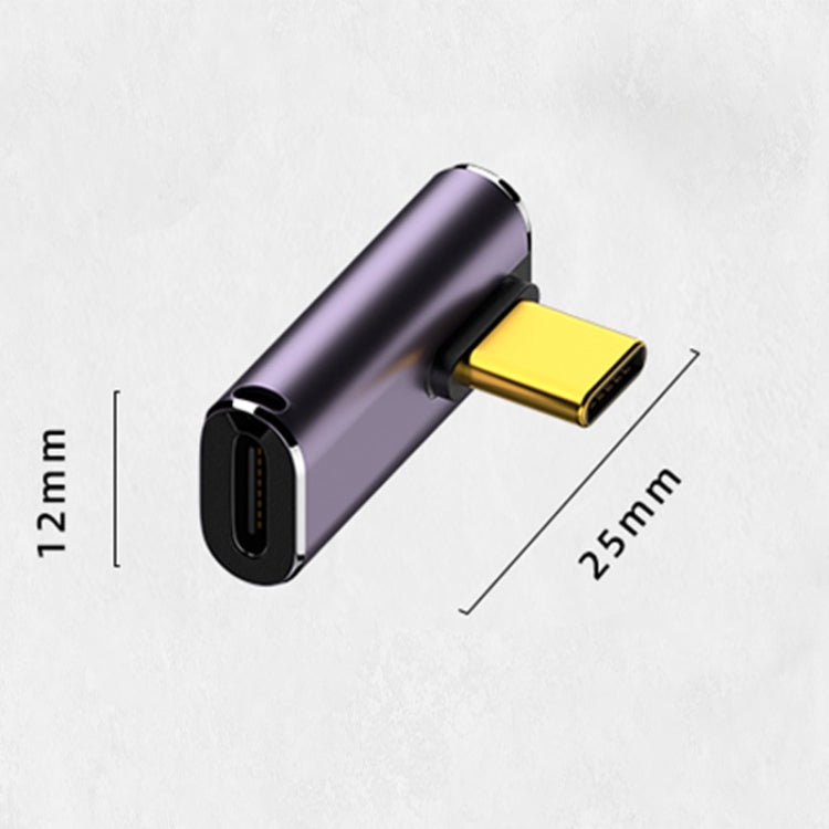 240W USB-C/Type-C 암컷에서 USB-C/Type-C 수컷 40Gbps 중간 굽힘 어댑터 라이트 포함, 중간 굽힘 어댑터