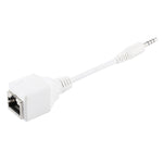 CAT5 RJ45 소켓-3.5mm 4극 수 플러그 오디오 이더넷 LAN 네트워크 어댑터, 총 길이: 약 13cm