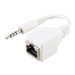 CAT5 RJ45 소켓-3.5mm 4극 수 플러그 오디오 이더넷 LAN 네트워크 어댑터, 총 길이: 약 13cm