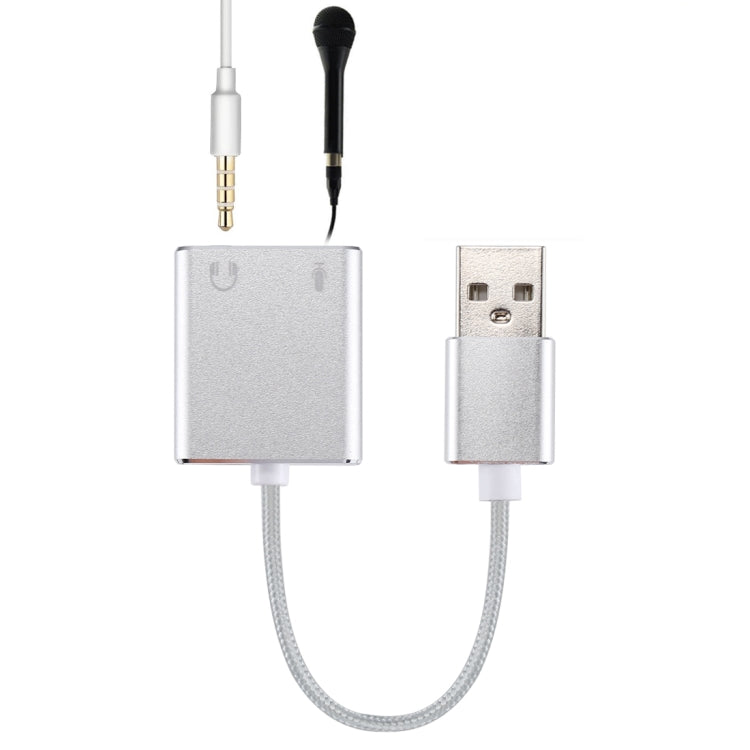 알루미늄 합금 케이스 외장 USB 가상 7.1 채널 사운드 카드 13cm 케이블 포함 PC 노트북용, USB