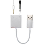 알루미늄 합금 케이스 외장 USB 가상 7.1 채널 사운드 카드 13cm 케이블 포함 PC 노트북용, USB