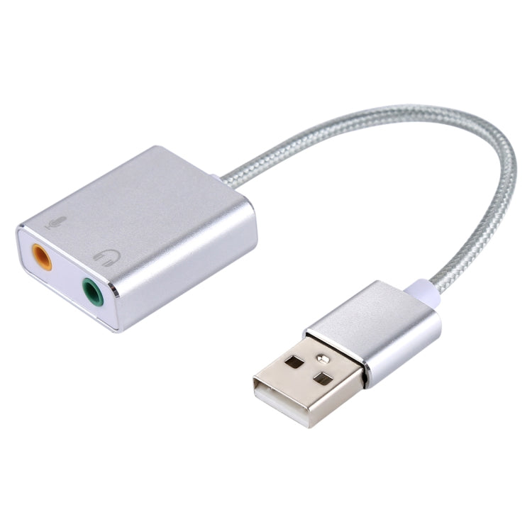 알루미늄 합금 케이스 외장 USB 가상 7.1 채널 사운드 카드 13cm 케이블 포함 PC 노트북용, USB
