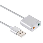 알루미늄 합금 케이스 외장 USB 가상 7.1 채널 사운드 카드 13cm 케이블 포함 PC 노트북용, USB