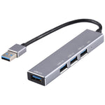 3019 4 x USB 3.0 to USB 3.0 알루미늄 합금 허브 어댑터 LED 표시등 포함