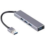 3019 4 x USB 3.0 to USB 3.0 알루미늄 합금 허브 어댑터 LED 표시등 포함