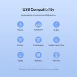 3019 4 x USB 3.0 to USB 3.0 알루미늄 합금 허브 어댑터 LED 표시등 포함