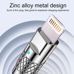 Mech 시리즈 6A 120W USB to 8핀 메탈 플러그 실리콘 고속 충전 데이터 케이블, 길이: 1.2m, 1.2m 8핀