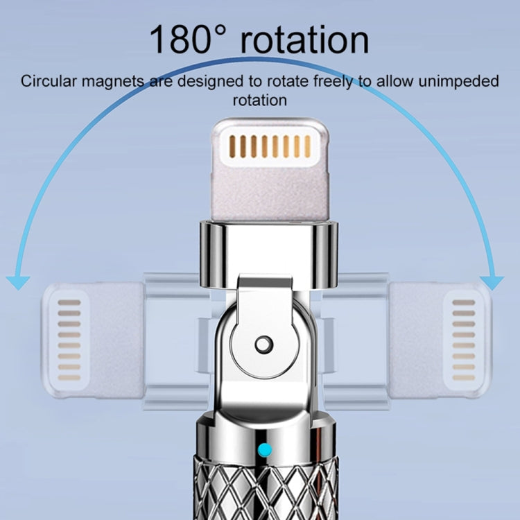 Mech 시리즈 6A 120W USB to 8핀 180도 메탈 플러그 고속 충전 케이블, 길이: 1.2m, 1.2m 8핀, 1.2m 180도 8핀