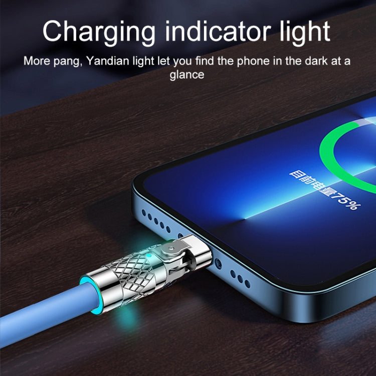Mech 시리즈 6A 120W USB to 8핀 180도 메탈 플러그 고속 충전 케이블, 길이: 1.2m, 1.2m 8핀, 1.2m 180도 8핀