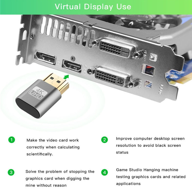VGA 가상 디스플레이 어댑터 HDMI 1.4 DDC EDID 더미 플러그 헤드리스 디스플레이 에뮬레이터, 핑크, 그레이, 골드, 레드, 실버