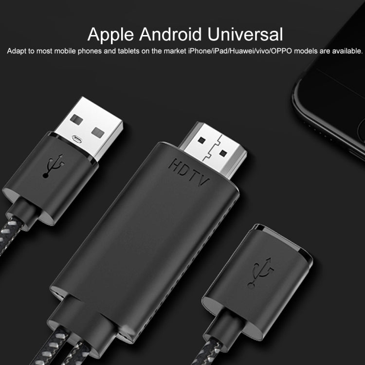 7563s USB-C / 타입-C 암 to 2K HDMI 수 HD 비디오 어댑터 케이블, 케이블 길이: 1m