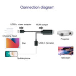 7563s USB-C / 타입-C 암 to 2K HDMI 수 HD 비디오 어댑터 케이블, 케이블 길이: 1m