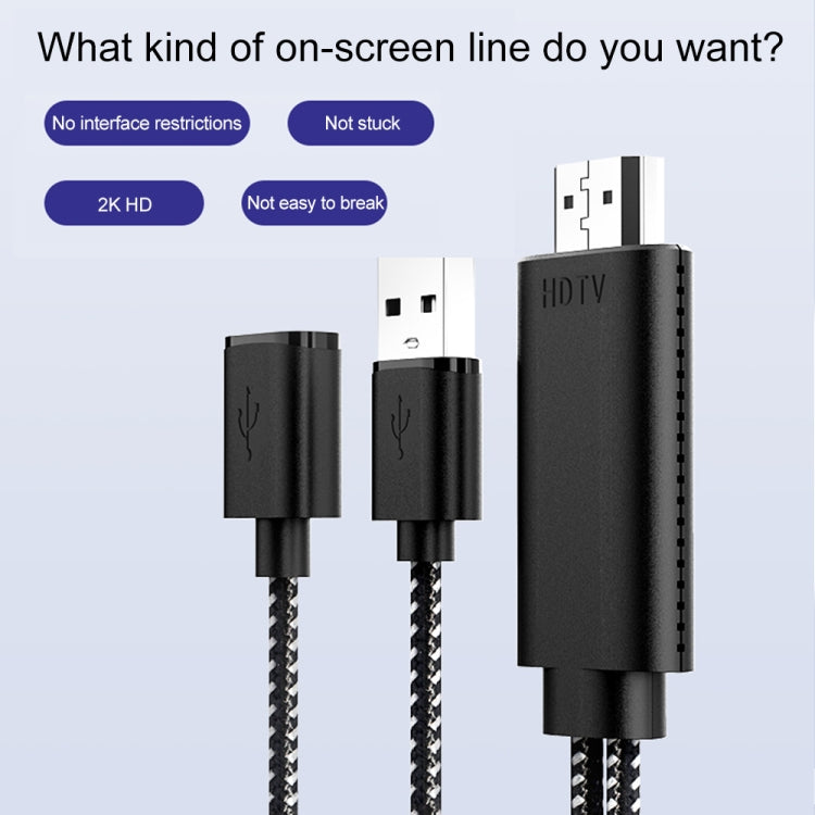 7563s USB-C / 타입-C 암 to 2K HDMI 수 HD 비디오 어댑터 케이블, 케이블 길이: 1m