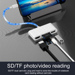 75215 5 in 1 8핀 to HDMI + SD 카드 슬롯 + TF 카드 슬롯 + USB + 8핀 충전 포트 HD 비디오 컨버터, 75215