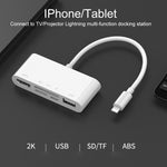 75215 5 in 1 8핀 to HDMI + SD 카드 슬롯 + TF 카드 슬롯 + USB + 8핀 충전 포트 HD 비디오 컨버터, 75215
