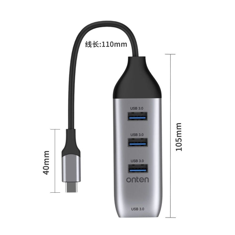 Onten 95118U 4 in 1 USB-C / 타입-C to 4 USB 3.0 포트 다기능 허브 변환 도킹 스테이션, 95118U