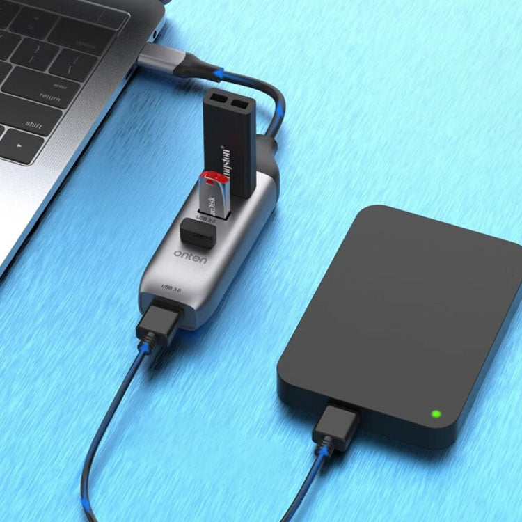 Onten 95118U 4 in 1 USB-C / 타입-C to 4 USB 3.0 포트 다기능 허브 변환 도킹 스테이션, 95118U