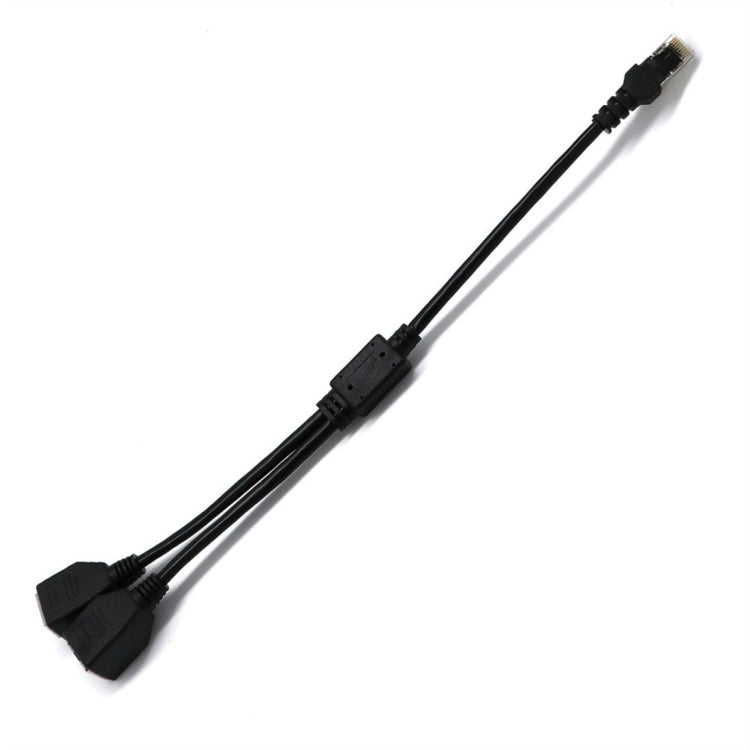 1 to 2 소켓 LAN 이더넷 네트워크 CAT5 RJ45 플러그 분배기 어댑터, 케이블 길이: 25cm