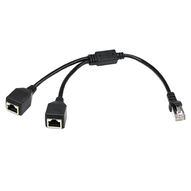 1 to 2 소켓 LAN 이더넷 네트워크 CAT5 RJ45 플러그 분배기 어댑터, 케이블 길이: 25cm