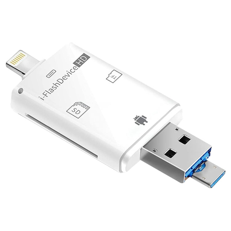 NK-208 3 in 1 i-Flash TF 카드 / SD 카드 리더 8핀 + USB 2.0 + 마이크로 USB 기기용(블랙), NK-208 화이트, NK-208 블랙