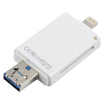 NK-208 3 in 1 i-Flash TF 카드 / SD 카드 리더 8핀 + USB 2.0 + 마이크로 USB 기기용(블랙), NK-208 화이트, NK-208 블랙