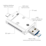 NK-208 3 in 1 i-Flash TF 카드 / SD 카드 리더 8핀 + USB 2.0 + 마이크로 USB 기기용(블랙), NK-208 화이트, NK-208 블랙
