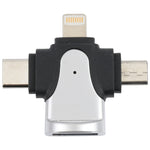 3 in 1 8핀 + USB-C / 타입-C + 마이크로 USB 남성 to USB 3.0 여성 아연 합금 어댑터
