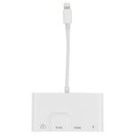 4 in 1 8핀 남성 to 8핀 전원 + RJ45 이더넷 + HDMI + USB 카메라 여성 OTG 디지털 AV 어댑터, RJ45 이더넷