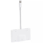 NK-1033 5 in 1 8핀 남성 to 듀얼 USB + 3.5mm AUX + 이더넷 + 8핀 전원 여성 어댑터, NK-1033