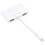 NK-1033 5 in 1 8핀 남성 to 듀얼 USB + 3.5mm AUX + 이더넷 + 8핀 전원 여성 어댑터, NK-1033