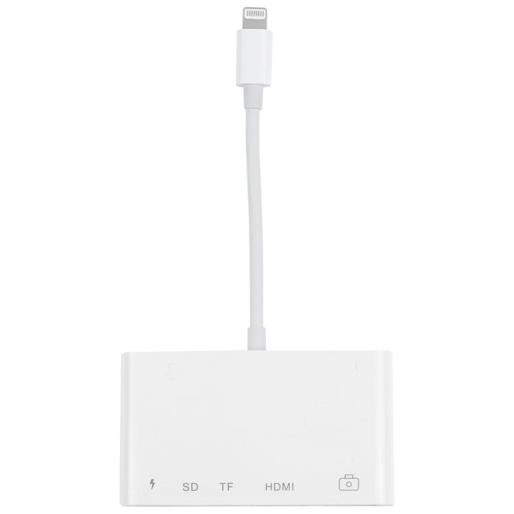 5 in 1 8핀 남성 to USB + HDMI + TF / SD 카드 슬롯 + 8핀 전원 여성 OTG 디지털 AV 어댑터, TF / SD 카드 슬롯