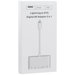 5 in 1 8핀 남성 to USB + HDMI + TF / SD 카드 슬롯 + 8핀 전원 여성 OTG 디지털 AV 어댑터, TF / SD 카드 슬롯
