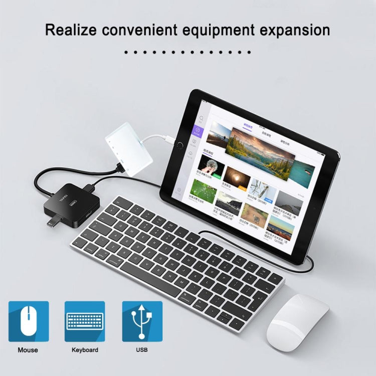 5 in 1 8핀 남성 to USB + HDMI + TF / SD 카드 슬롯 + 8핀 전원 여성 OTG 디지털 AV 어댑터, TF / SD 카드 슬롯