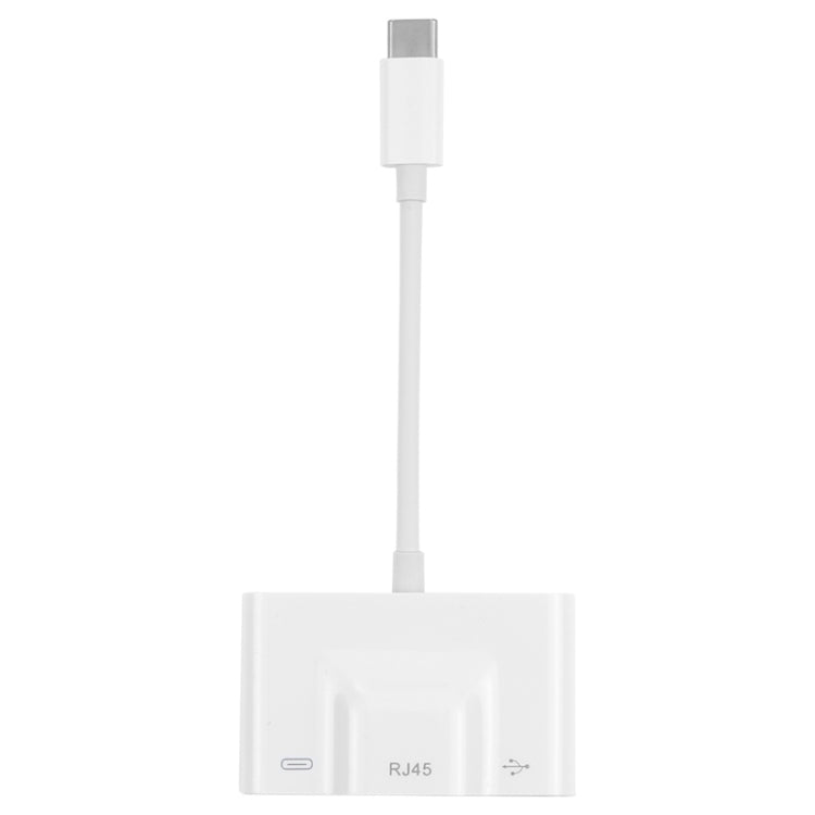 3-in-1 USB-C / Type-C 수컷 to USB + 100M RJ45 이더넷 + Type-C 전원 암컷 어댑터, 3-in-1