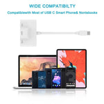3-in-1 USB-C / Type-C 수컷 to USB + 100M RJ45 이더넷 + Type-C 전원 암컷 어댑터, 3-in-1