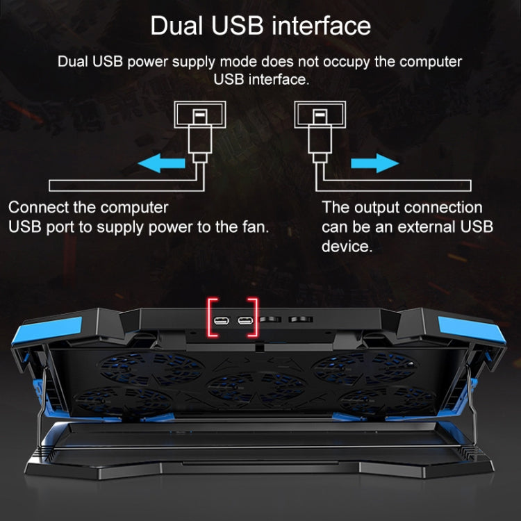 듀얼 USB 포트 5코어 라디에이터 노트북 컴퓨터 홀더