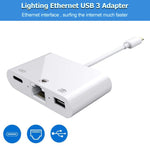 NK-107 3 in 1 이더넷 + USB + 8핀 충전 암포트 to 8핀 수컷 OTG 디지털 비디오 변환 케이블